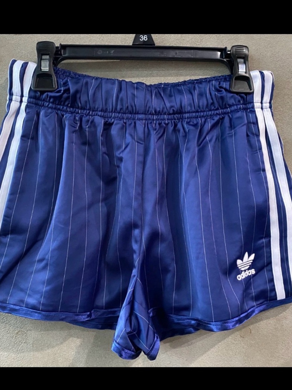 adidas Navy Athletic Shorts with White Side Stripes